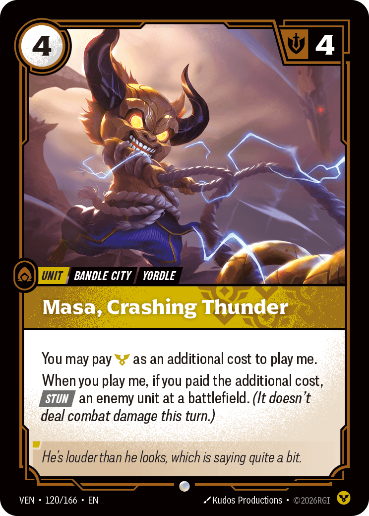 Masa, Crashing Thunder